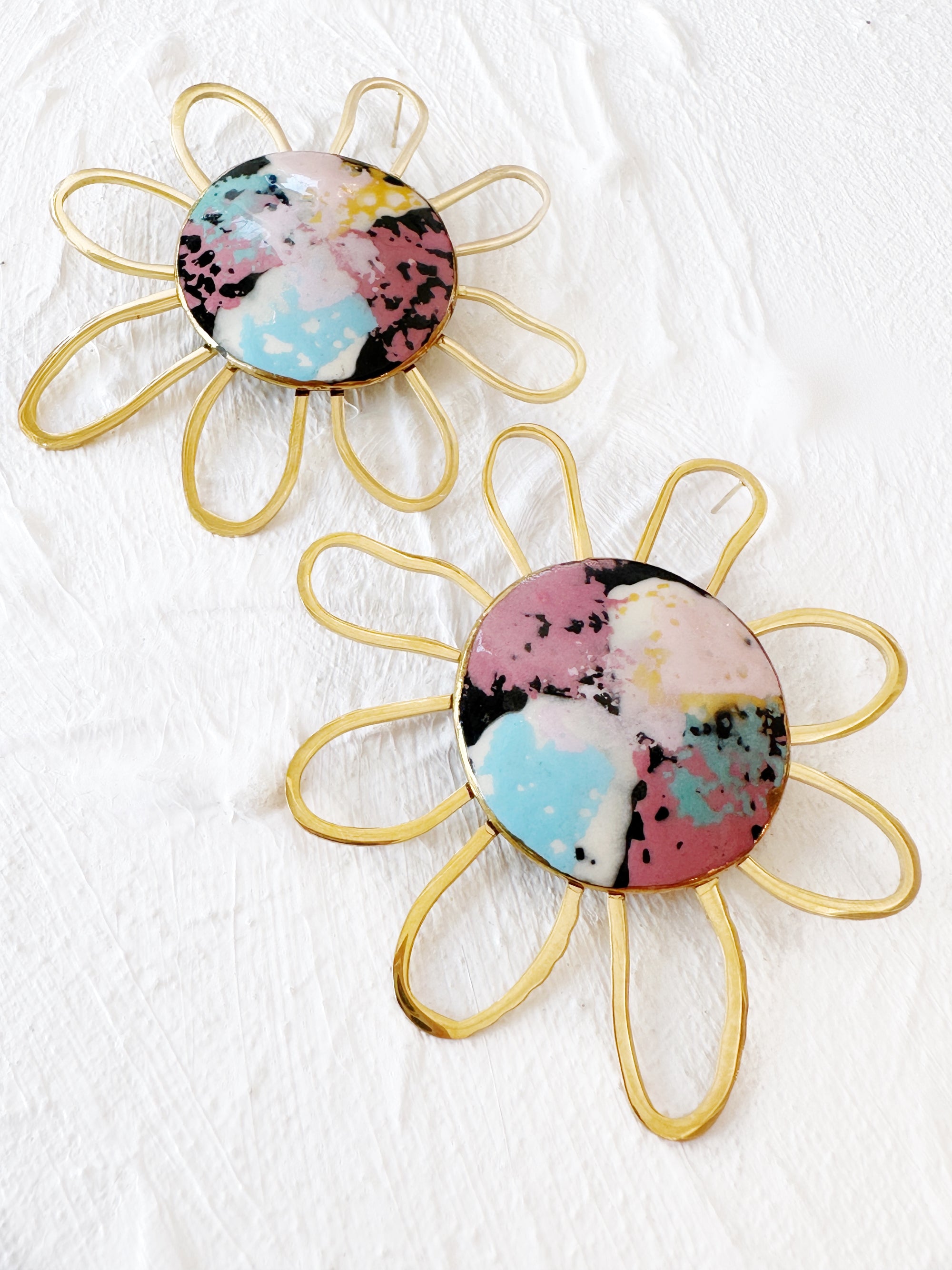 Twine and Love Earrings, Pink Gold Handmade Lightweight Custom Earrings